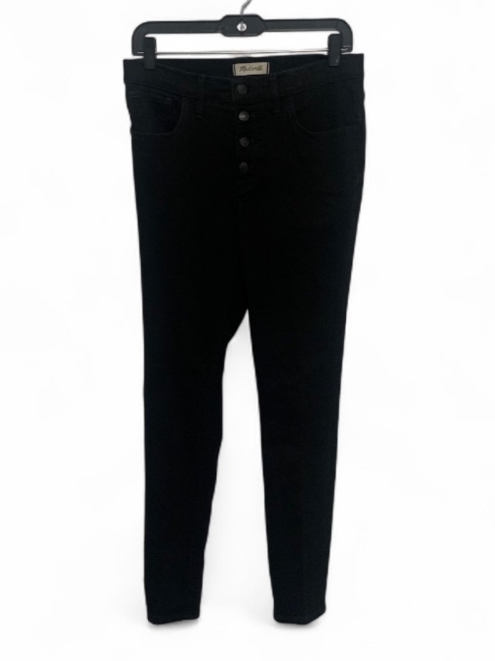 Madewell 9” Mid-Rise Button-Fly Black Skinny Jeans